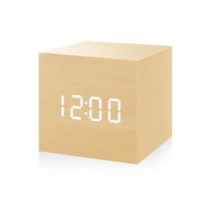 TEMU 싱글팩 미니 LED 디스플레이 알람 시계, 사각 데스크탑 시계, 자동 밝기 조절 스크린, 3가지 알람 설정, 전원 공급, 밝기 조절 가능, 사무실, 침실 및 서재에 적합. 배터리 미포함.