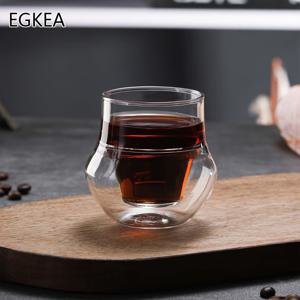 TEMU EGKEA, 1팩/2팩, 120ml, 소형 커피컵, 이중벽 커피컵, 이중벽 싱글스파우트 유리컵, 컵, 창의적인 머그컵, 커피, 차, 우유, 아이스 아메리카노 및 라떼 음료, 카푸치노, 음료용 유리컵, 투명 와인잔, 물잔, 남자친구와 여자친구를 위한 선물, 가족, 선생님을 위한 선물
