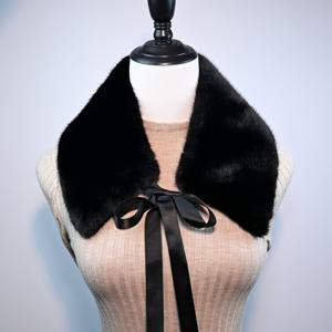 TEMU 1개 여성용 우아한 겨울 칼라 스카프 - 고급스럽고 대비되는 라펠 칼라, 탈부착 가능한 넥라인, 추운 날씨를 위한 단색 코트, 손세탁 가능한 인조 모피 트림, 부드럽고 따뜻한 모피 같은 질감