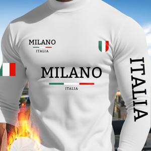 TEMU 이 남성용 블랙 앤 화이트 보온 베이스 레이어는 'Milan' 레터 프린트와 이탈리아 국기 디자인을 특징으로 합니다. 피부 친화적이고 일상복으로 디자인되었으며 편안한 착용감을 제공합니다. 95%로 제작되었으며 세탁기 사용이 가능하며 적합합니다.