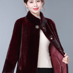 TEMU 플러스 사이즈 여성용 페이크 밍크 코트 | 가을 & 겨울 패션, 단색, 버튼 디테일, Xue Xi의 시크 스타일|빅사이즈