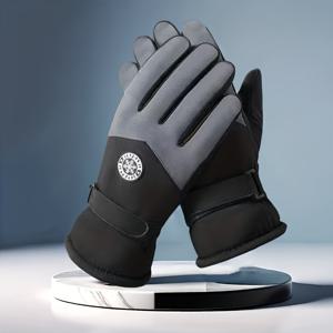 TEMU 겨울 야외 사이클링 및 스키 장갑 | 따뜻하고 두꺼운 터치스크린 호환, 남녀공용, 캐주얼 웨어에 이상적, 기모 안감 방풍 및 방한 기능