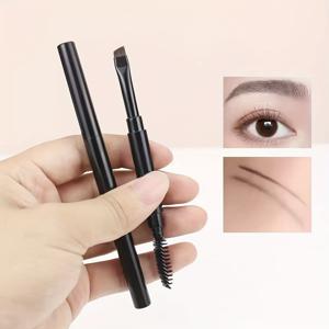 TEMU 눈썹 브러쉬와 눈썹 빗이 있는 듀얼 엔드 아이브로우 펜슬 브러쉬 - 눈썹을 정리하는 정밀 앵글 브러쉬, 나일론 브러쉬모, ABS 플라스틱 핸들, 무알코올, 모든 피부 타입에 적합, 눈썹을 선명하게 연출하는 데 완벽