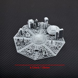 TEMU 거대한 SF 코루산트 시티 행성 모델 - 가드 타워 빌딩, 미니어처 디스토피아 메트로폴리스 /야외 테이블탑 디스플레이, 수집용 건축 조각상 (플라스틱) - 정원, 책상 및 SF 팬을 위한 완벽한 아이템