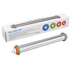 TEMU 두께 조절 롤링핀 | 베이킹 반죽, 피자, 페이스트리, 파스타, 밀밥, 베이글, 토스트용 두께 조절 링이 있는 금속 롤링핀 | 크리스마스, 추수감사절, 어버이날과 같은 휴일에 이상적