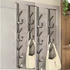 TEMU 3/5/7인승 스테인리스 스틸 도어 후크 | 녹 방지, 내구성, 건 그레이, 드릴 불필요, 견고한 하중 지지력, 옷, 가방, 열쇠, 주방 도구 걸이용으로 적합, 잡동사니 및 공간 문제 해결