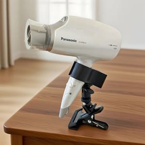 TEMU 조절 가능한 360° 회전 헤비 듀티 메탈 헤어 드라이어 홀더 (튼튼한 받침대 및 미끄럼 방지 흡착 컵/클램프 포함) | 침대 옆, 욕실 문, 샤워, 핸즈프리 작동에 적합, 헤어 드라이어 및 소형 가전제품과 호환 가능