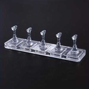 TEMU 네일 팁 홀더 1개 받침대와 5개 팁 | 네일 아트 디스플레이 스탠드 및 네일/페디큐어 연습용 아크릴 투명 팁, 네일 아트 훈련용 - 네일 기술자 및 매니아에게 적합|네일팁