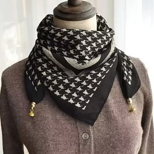 TEMU 우아한 하운드투스 패턴 스카프, 가을, 겨울용 따뜻한 스카프, 방풍 및 자외선 차단 기능, 가벼움, 안전한 걸쇠 특징, 스타일리시한 액세서리