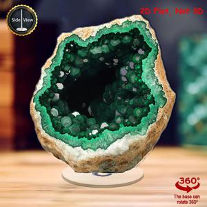 TEMU 2D 플랫, 천연 말라힛 인레이드 아게이트 동굴 광물 표본 이미지, 2D 아크릴 탁상 장식품, 가정/사무실/정원 장식에 적합, 수집가 및 현대적인 장식에 이상적, 2D 플랫 스타일