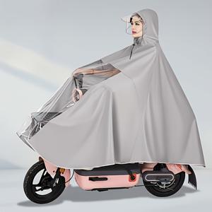 TEMU 전기 자전거용 신상 롱 풀 바디 , 강우에 대비한 디자인, 남녀 공용 모란디 컬러, 더 큰 크기와 두께로 디자인