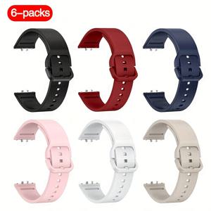TEMU 6개 세트 - 삼성 갤럭시 피트 3 R390 밴드 호환, 삼성 갤럭시 피트3 스포츠 워치 스트랩 교체에 적합 - 부드럽고 편안한 착용감