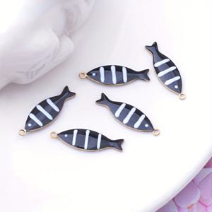 TEMU 6개 구리 수제 양면 오일 드리핑 컬러 물고기 참 팔찌 목걸이 귀걸이 펜던트 주얼리 액세서리 여성용 DIY 주얼리, 귀걸이/팔찌/목걸이 액세서리 어머니 선물