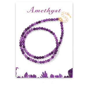 TEMU 여성용 선물 목걸이 천연석 1개 자수정 터키석 타이거 아이 미세 비즈 체인 패션 목걸이 - 종이 걸림 없음|비즈목걸이