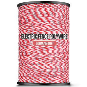 TEMU 200/500m 롤 전기 울타리 로프 폴리와이어, 강철 폴리 로프 포함, 말 및 동물 울타리용 초저항 와이어 및 액세서리