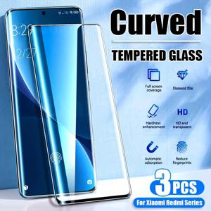 TEMU Xiaomi Redmi Note 14 Pro 4G 5G, 13 Pro+, Mi 15 Ultra 및 기타 모델에 적합한 곡선 강화 화면 보호 필름 3개 세트. 9H 경도, 세련된 디자인, 지문 방지 기능으로 기포 없이 부착 가능.