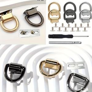 TEMU 20개 헤비듀티 아연 합금 D링 버클(골드) - 핸드백 크로스바디 스트랩 조절 가능 스냅 클라스프 | DIY 지갑 만들기 키트 (펀치 플라이어 & 드라이버 포함) | 지갑 제작 소품, DIY 지갑 만들기