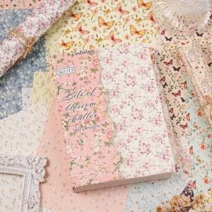 TEMU 160매 플로럴 스크랩북 용지 팩 (파스텔 꽃, 장미, 데이지, 나비 장식된 비공예 용지). 다이어리, 플래너, 카드 제작에 적합. 이 대형 크기의 창의적인 문구류 세트에는 Whimsical D가 포함되어 있습니다.|편지지