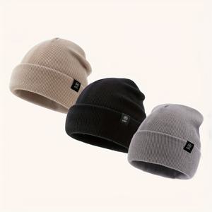 TEMU 3개 패브릭 라벨 90 스포츠 비니 - 아웃도어 스포츠 모자, 사계절 캐주얼 슬라우치 캡 남녀공용 보온