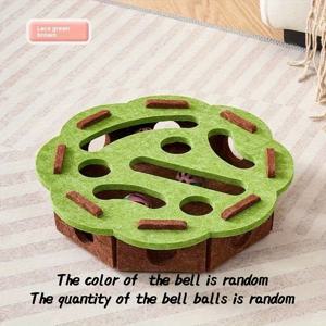 TEMU 고양이 재미 상자 - 발자국 디자인 - 공 잡기 게임 - 상호작용 새끼고양이 엔터테인먼트 - 내구성 있는 실내 고양이 퍼즐 장난감 - 장난감 공 포함 (랜덤 색상) - 사각형과 원형 모양