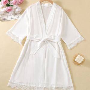 TEMU 여성용 새 슬립웨어, 미디 길이 단색 가디건, 루즈핏, 외출복으로도 적합한 라운지웨어