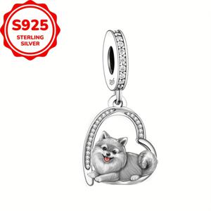 TEMU 강아지 하트 디자인의 아름다운 925 실버 목걸이 펜던트 1개. 여성용 주얼리 제작 및 생일 또는 휴일 선물로 완벽합니다.