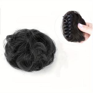 TEMU 우아한 클로 클립 메시 번 헤어피스 - 여성용 자연스러운 합성 포니테일 익스텐션, 일상 및 특별한 날에 완벽함