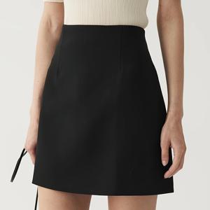 TEMU 신상 봄/여름 컬렉션, 한국 스타일 단색 하이웨이스트 A라인 스우트 미니 스커트, 작은 키에 잘 , 백 지퍼와 노출 방지 디자인 특징