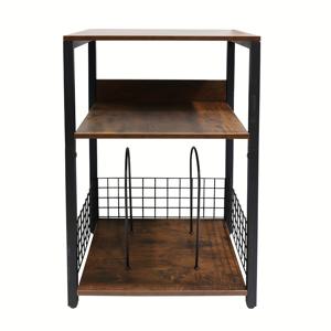 TEMU 블랙 바이닐 레코드 보관 캐비닛, 바닥형 삼단 철제 목재 턴테이블 스탠드, CD 및 책/잡지 수납 선반, 거실·침실·서재용, 일반 싱글/더블플레이트 60장 정도 수납 가능