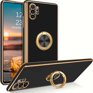 TEMU 휴대폰 케이스 - 갤럭시 노트 10/갤럭시 노트 10 플러스용, 360° 링 스탠드가 있는 초박형 휴대폰 커버