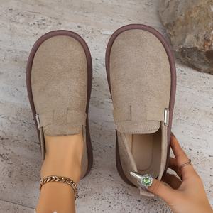 TEMU 여성 솔리드 컬러 패셔너블 플랫 슈즈, 소프트 솔 플랫폼 로퍼, 그리고 착용하기 쉬운 버클 슈즈.