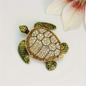 TEMU 상감 장식 거북이 상자 | 메탈 공예, 에나멜 마감, 지중해 스타일, 방수 아님, 미술 및 공예에 적합, 크리스마스 및 추수감사절에 적합