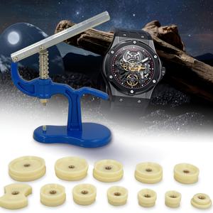 TEMU 13개 시계 백 케이스 압착 도구, 시계 압착 도구 18mm~50mm 시계 압착 세트 (12개 매칭 다이 포함), 시계 배터리 교체 시계 수리 도구 세트