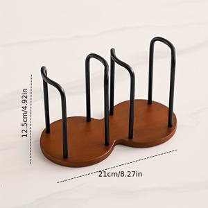 TEMU 1pc 우아한 나무 컵 홀더 - 커피 및 차 컵을 위한 세련된 데스크탑 정리함, 다수의 공간을 갖춘 세련된 현대 디자인, 가정 또는 사무실 장식에 적합, 가정 장식용 컵|커피|정리함