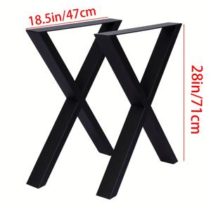 TEMU 헤비듀티 금속 가구 다리, 28인치 높이, 사각 튜브 철제 테이블 다리, 책상 다리, 커피 테이블 다리, 식탁 다리, DIY 가구 다리, 2개 세트, 블랙, 조절 가능한 발 패드 포함. 나무는 포함되지 않음