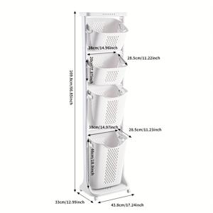 TEMU 2개/3개/4개 대형 일본 스타일 세탁 바구니 | 옷 및 잡화용 다기능 플라스틱 수납함, 다양한 방 유형에 적합