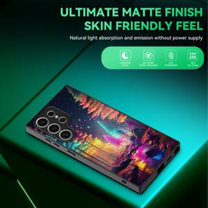 TEMU 휴대폰 케이스 - 몽환적인 숲 디자인의 야광 기능이 있는 휴대폰 케이스. 갤럭시 노트20/10/9/8 시리즈 및 갤럭시 S25 울트라/S24/S23/S22/S21/S20/S30/S11/S10/S9/S8/S7 시리즈와 호환됩니다. 전원 없이 빛납니다.