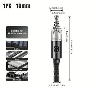 TEMU HSS Hex Shank 고속 강철 구멍 뚫기 및 금속 판 구멍 확대용 구멍 뚫기 도구