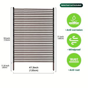 TEMU 메탈 야외 사생활 보호 스크린 - 아연 도금 강판 플라스틱 코팅 장식 울타리 패널, 파티오, 뒤뜰 야외 사생활 보호 스크린, 파티오 스크린, 야외 파티션, 파티오 사생활 보호 스크린, 야외 정원 울타리 (브라운)에 적합