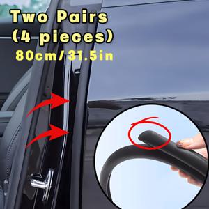 TEMU 4개 세트 31.5인치 차량 도어 엣지 씰 - 범용 블랙 고무 웨더스트립, 소음/방수 보호 - SUV/트럭/세단용 자동차 도어 가드 - 간편 설치 트림 몰딩 (대부분의 차량에 적합) 추수감사절, 크리스마스