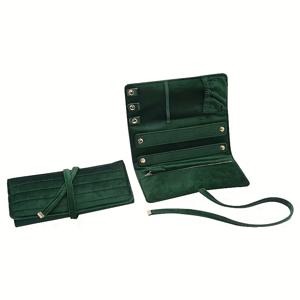 TEMU 벨벳 자수 보석 롤 – 4가지 색상 옵션, 고품질 반지·귀걸이·목걸이·팔찌 정리함: 필수 액세서리 오거나이저