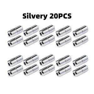 TEMU 20/30개 금속 신발끈 캡, 쉬운 설치용 끈 끝 액세서리 잠금장치, 신발끈·스트랩·천끈에 적합, 재사용 가능한 신발 클립, 탄력 있는 묶음 없는 신발 고정 장식, DIY 끈 끝