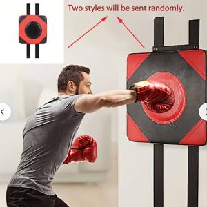 TEMU 사운드리스 벽걸이형 펀칭백 - 가정 및 헬스장 훈련을 위한 다용도 합성 가죽 및 옥스포드 천 펀칭 타겟 - 빨간색과 검은색 디자인의 실내 펀칭 패드, 10가지 다양한 시나리오에서 훈련에 적합.