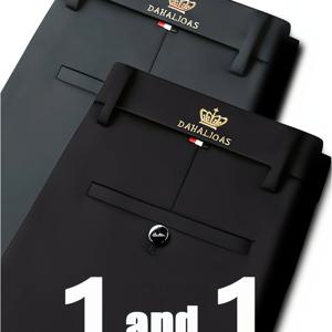 TEMU 2개 세트 남성용 프로페셔널 비즈니스 드레스 팬츠, 스트레치 주름방지 다림방지 정장바지, 캐주얼 롱팬츠, 오피스워커를 위한 루즈핏 다용도 스트레이트핏 정장바지