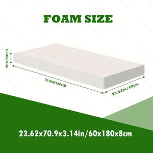 TEMU 1개 40 밀도 화이트 폼 좌석 쿠션, 실내외 사용 가능, 부드럽고 편안한 스펀지 패드, 벤치, 긴 의자, 기숙사 싱글침대, 보트 쿠션, 소파 및 좌석용, 파티오, 정원, 모든 날씨용 장면에 적합 (화이트) 야외 좌석 쿠션, DIY, 원하는 모양으로 자를 수 있음, 탄성이 좋은 성형성이 뛰어난 스펀지, 자유롭게 눌러서 구부리거나 비틀어도 변형 없음