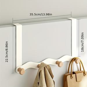 TEMU 헤비듀티 도어 행거 - 공간 절약형 커브 디자인, 입구·침실·옷장용 파우더 코팅 후크 - 간편 설치, 현대적인 정리대 (코트·가방·모자 걸이) - 튼튼한 금속 구조, 세련된 문걸이