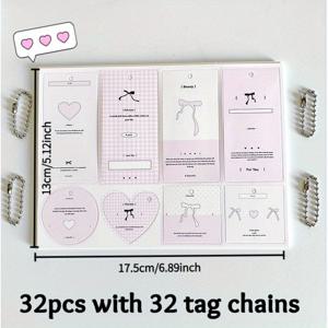 TEMU 태그 카드 행거 액세서리 포장 장식 심플 스타일 실용적인 INS 핑크 블루 시리즈 카드 펜던트 DIY 응원 선물 상품 보관 투표 교환 문화 창조 핸드 계정 스티커 정리 엽서 펜팔 편지 사진 보호 디스플레이 배경 소품, 공예 가방. 문구류 사무용품 가정용 분류 정리 범용, 선물 포장, 문구 정리, 디자인, 스타일리시 액세서리