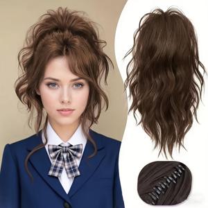 TEMU 14인치 짧은 포니테일, 대형 클로 클립 포함. 게으른 날에 완벽. 단순히 착용하면 출발 준비 완료. 얇고 기름진 머리 문제를 쉽게 해결하고 헤어스타일을 향상시킵니다. 네 가지 색상으로 머리카락 색상과 완벽하게 매치됩니다.