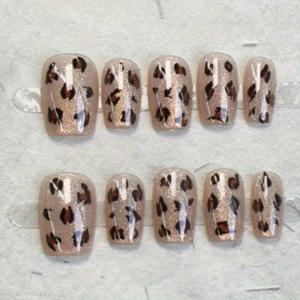 TEMU 핸드메이드 가을/겨울 프린트 인조 네일 154# 10개입, 고양이 눈 짧은 네일, 2025년 신상 라이트 럭셔리 네일 아트 (피부톤 개선)