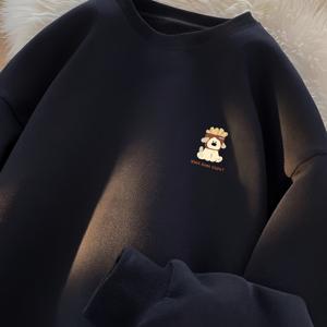 TEMU 2025년 신상 남아용 스웨트셔츠, 스타일리시한 긴팔 라운드넥 아동 상의